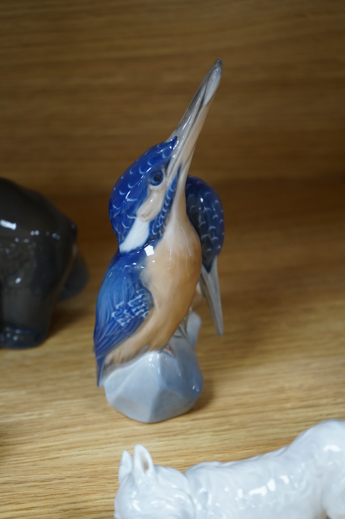 A group of seven Royal Copenhagen animals, tallest 18cm